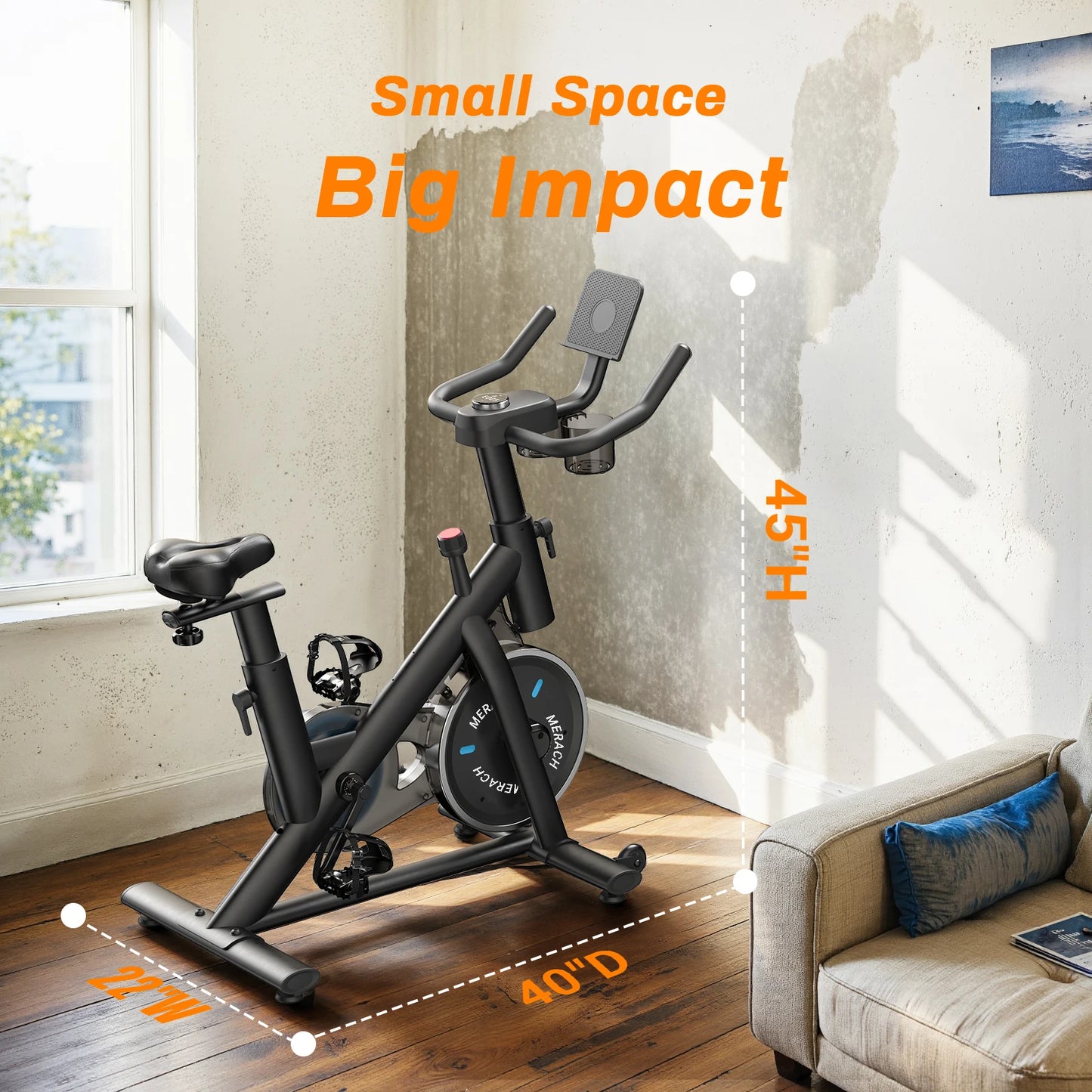 MERACH S26B1 Exercise Bike Low Noise Indoor Cycling Tablet Mount