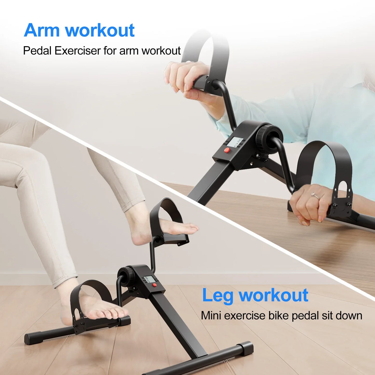Superun Under Desk Bike Pedal Exerciser With Foldable Electronic Display