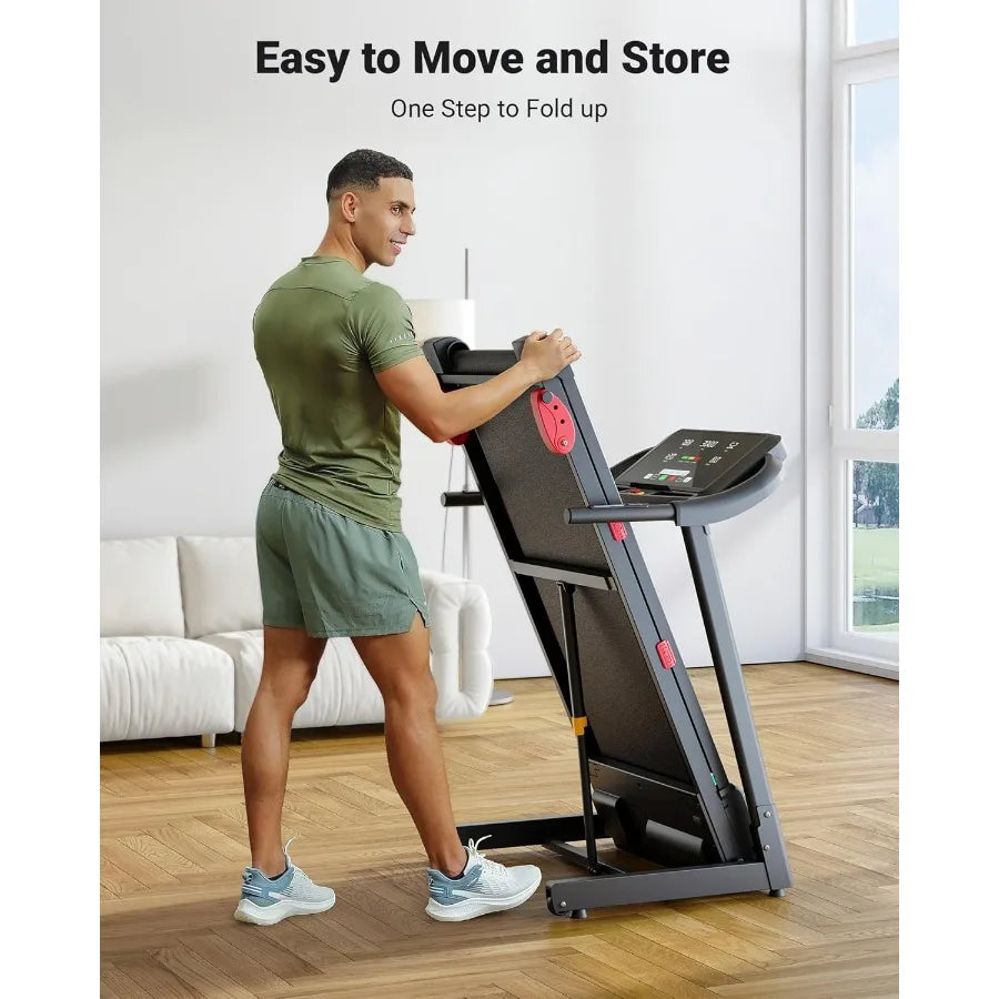 Fold Home Treadmill With Heart Rate Monitoring And Wide Belt