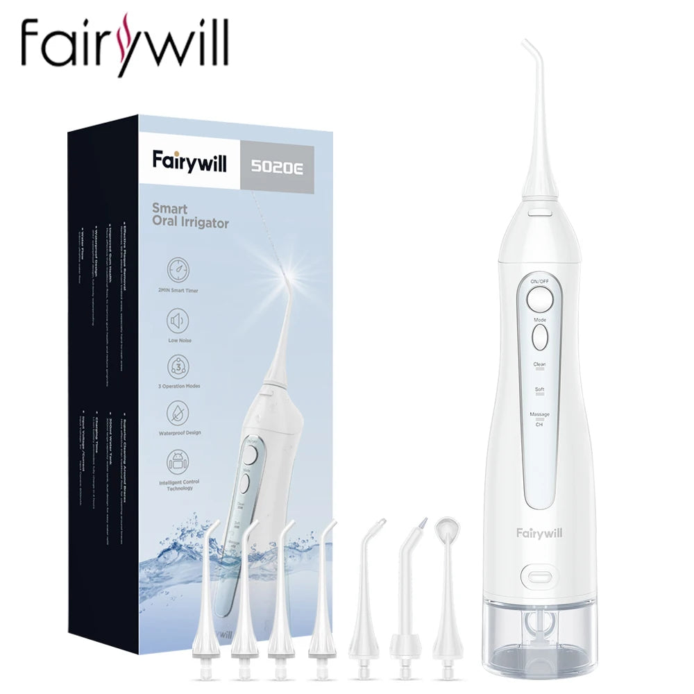 Fairywill Water Flosser Oral Irrigator 3 Modes Rechargeable
