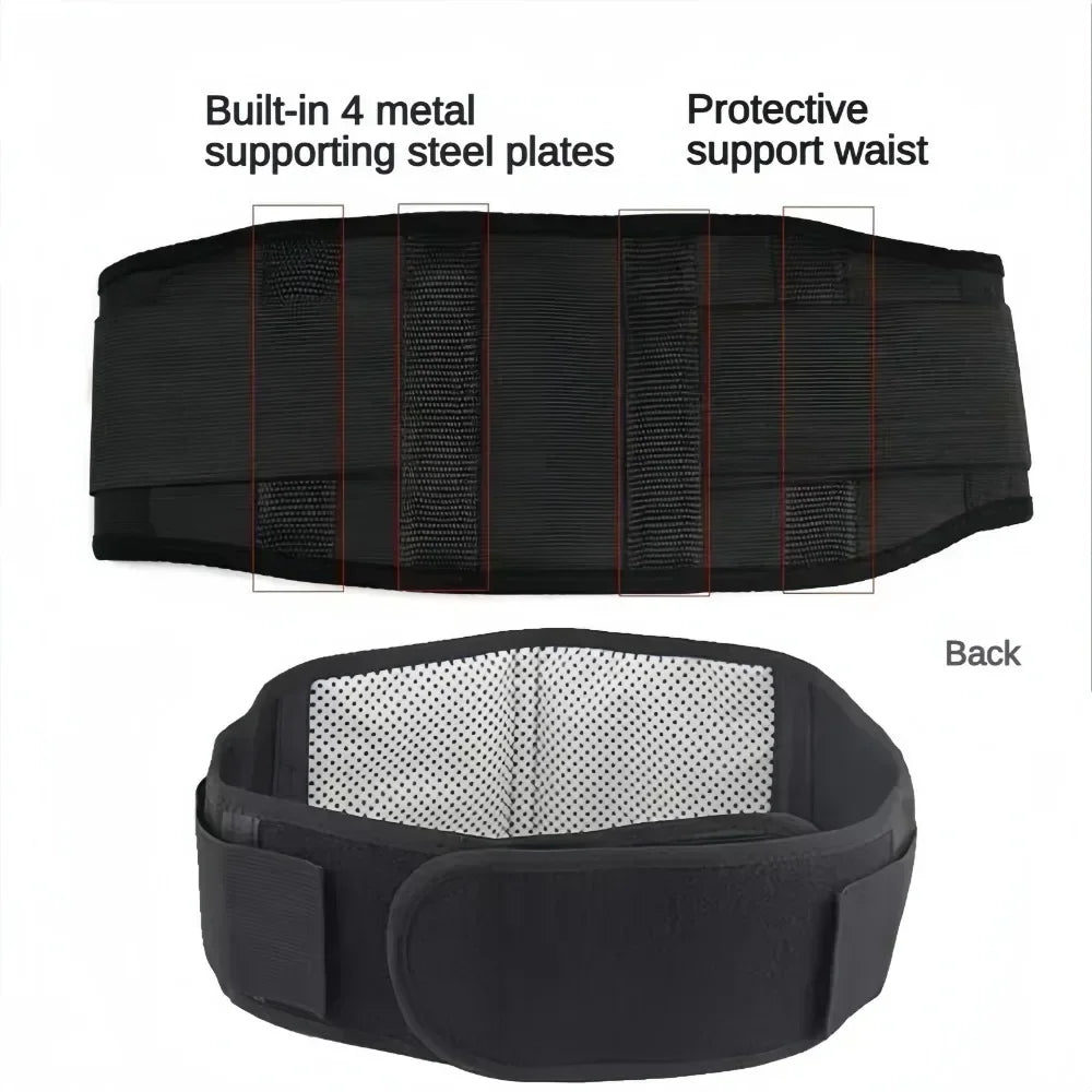 Adjustable Tourmaline Self Heating Magnetic Therapeutic Back Support Belt LumbarSpine