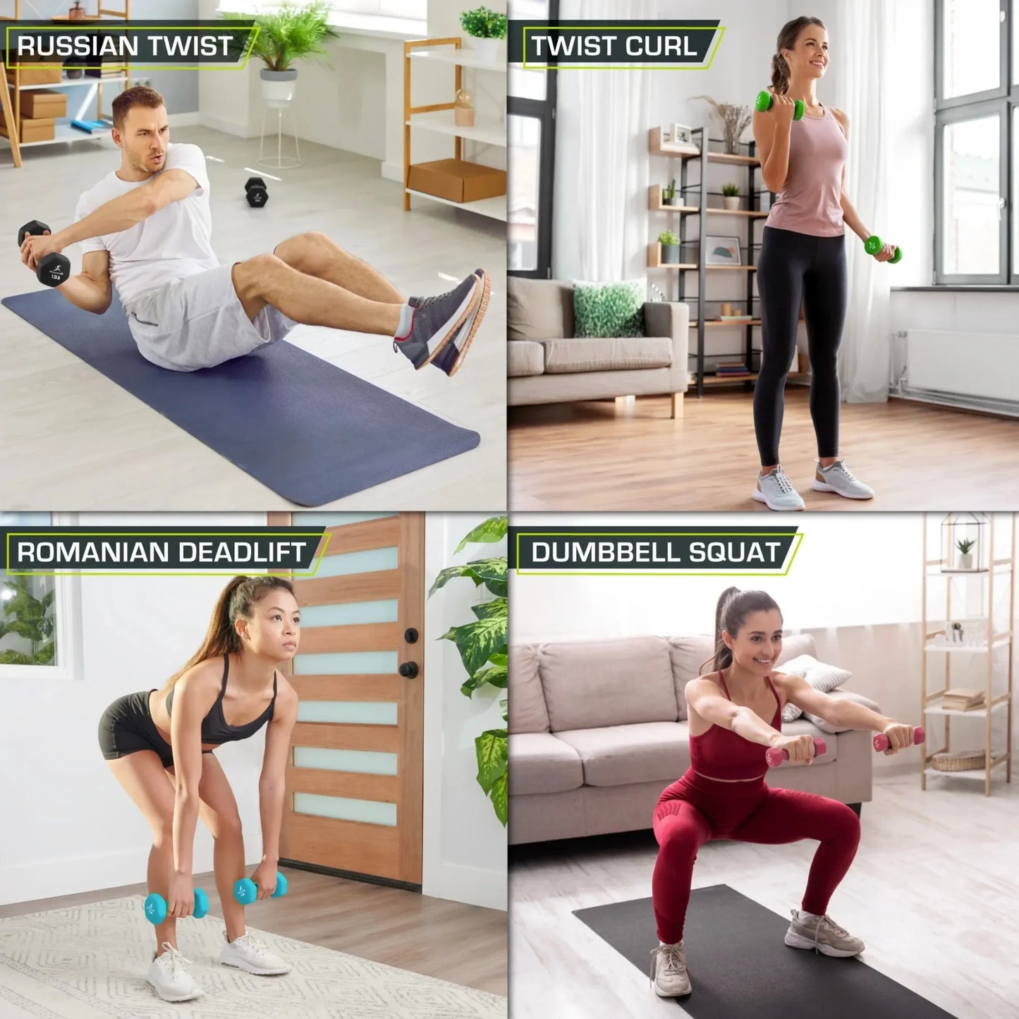 Neoprene Dumbbells Set 4 Lb Each Non Slip Grip 2 Piece Home Gym