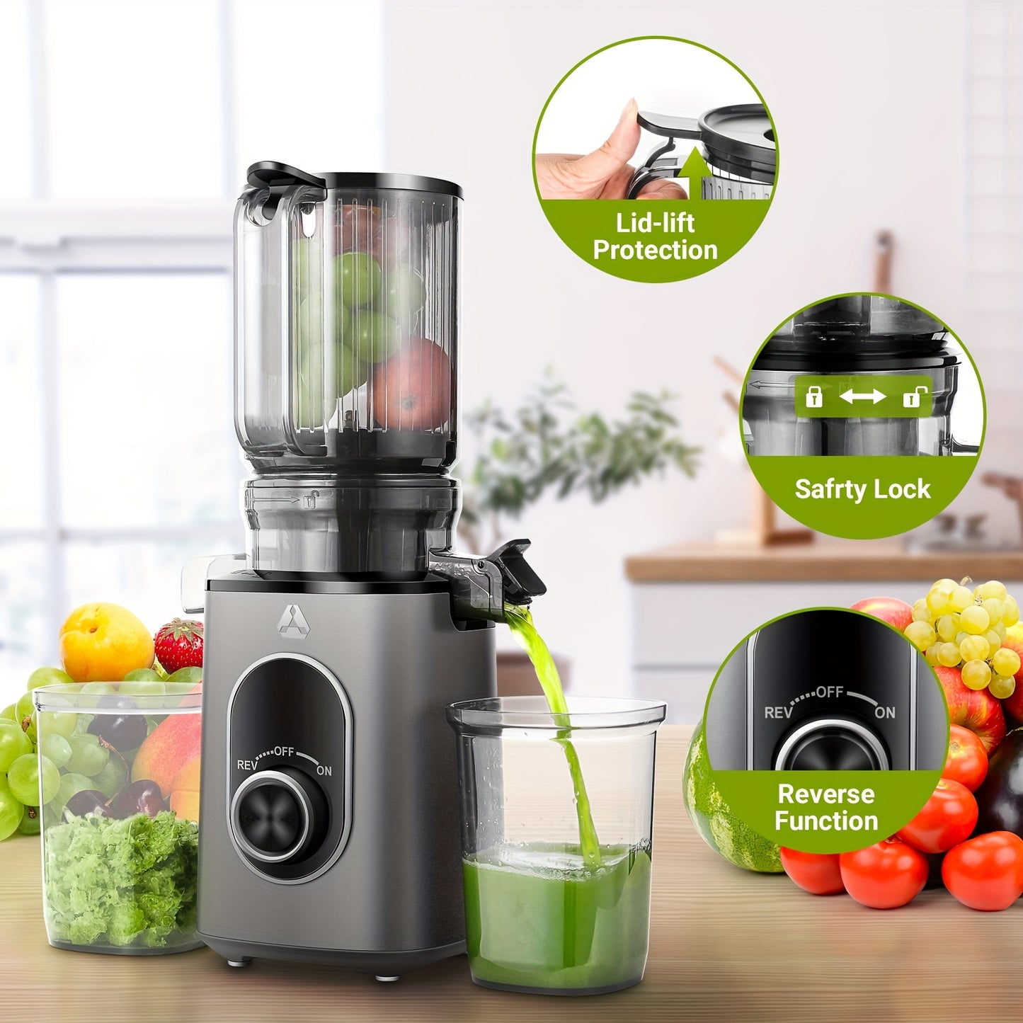 Ea Slow Masticating Juicer Portable Cold Press For Home Use