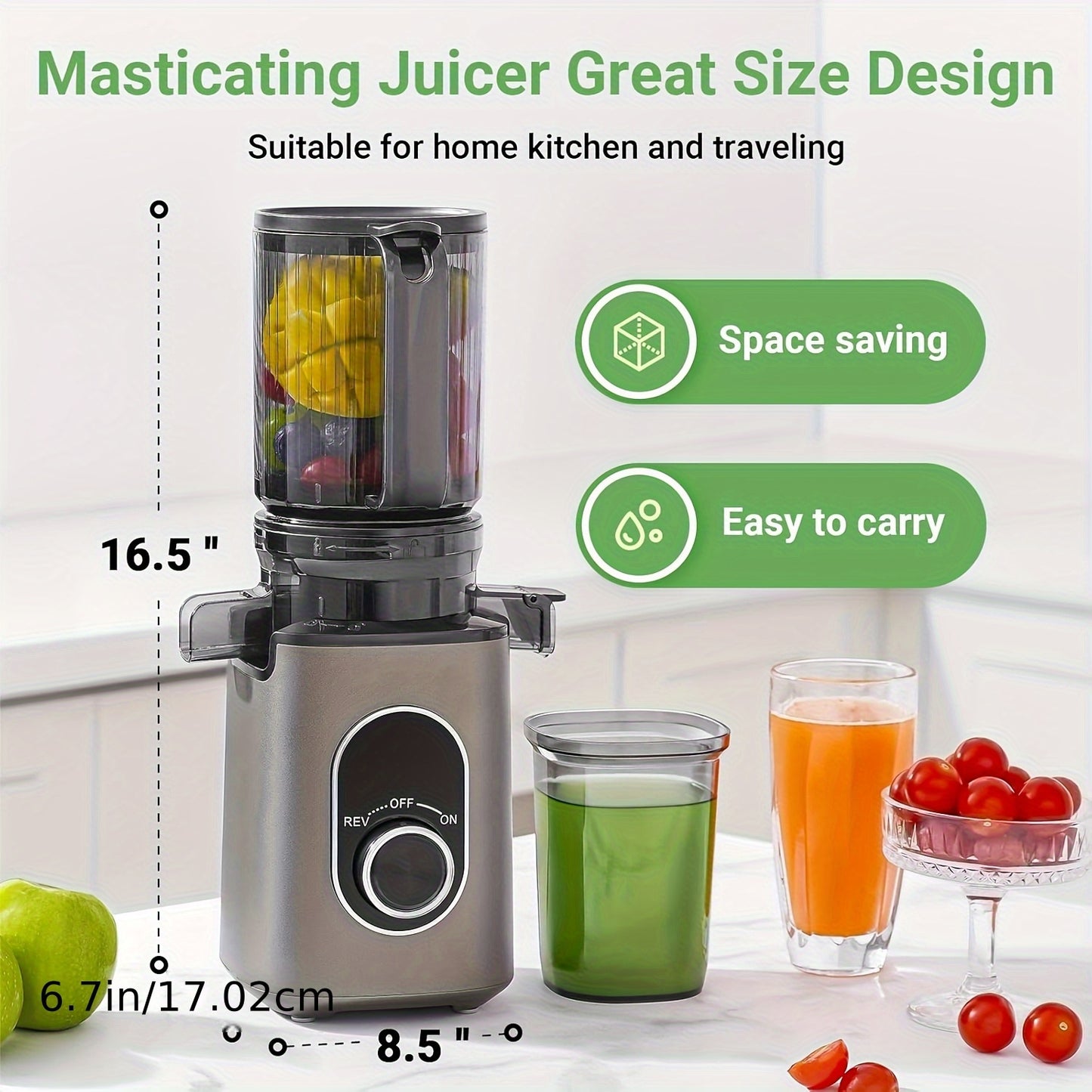 Ea Slow Masticating Juicer Portable Cold Press For Home Use
