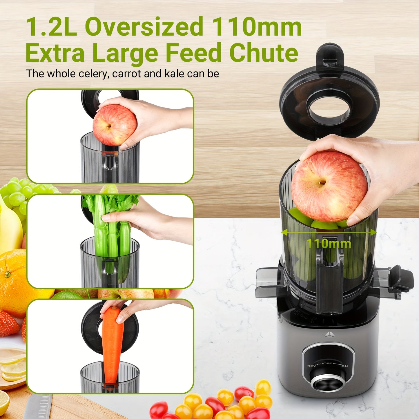 Ea Slow Masticating Juicer Portable Cold Press For Home Use
