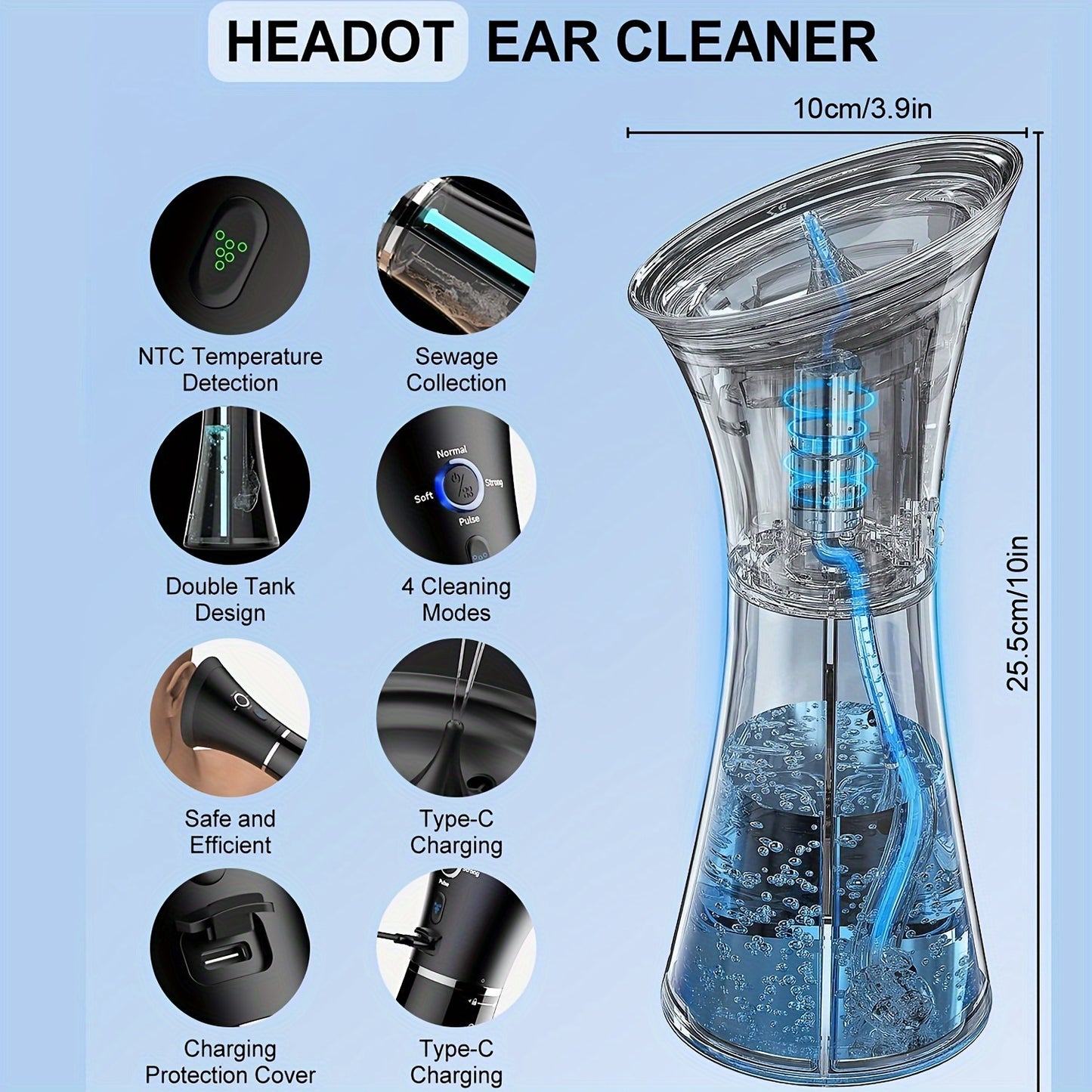 Upgraded Ear Wax Removal Tool with Adjustable Modes and USB Charging