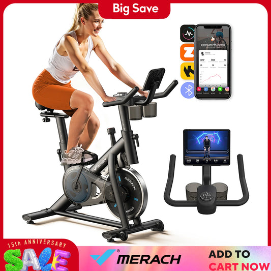 MERACH S26B1 Exercise Bike Low Noise Indoor Cycling Tablet Mount