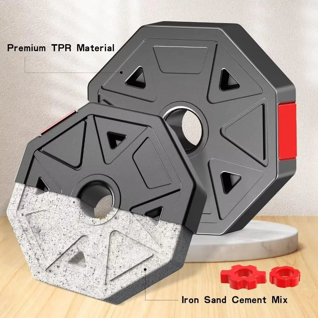 Adjustable Dumbbell To Barbell Fitness Set 44 Lb Anti Slip Grip 3 In 1 Home Gym Pro