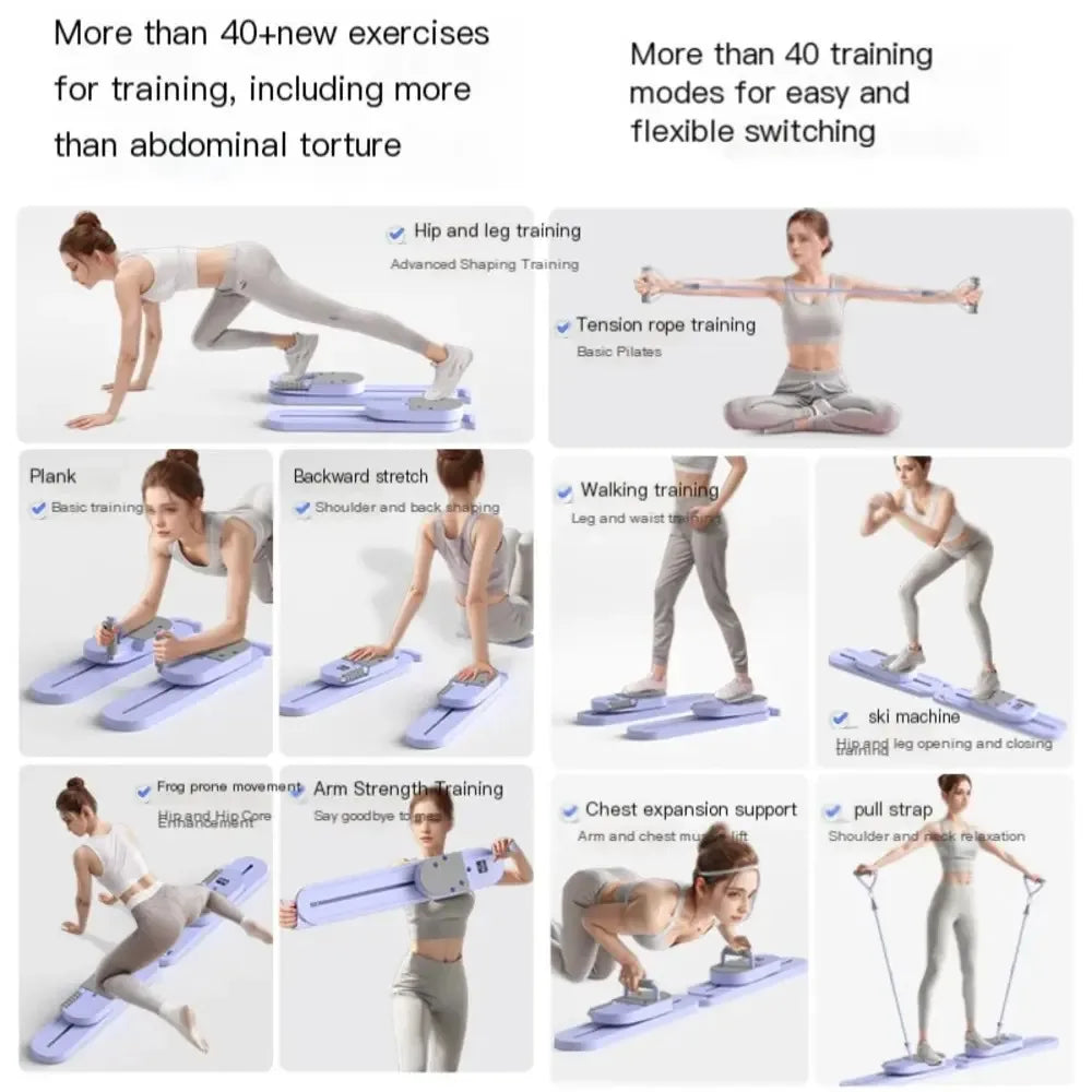 Split Pilates Balance Board 40+ Exercise Movements Multifunctional Fitness Tool