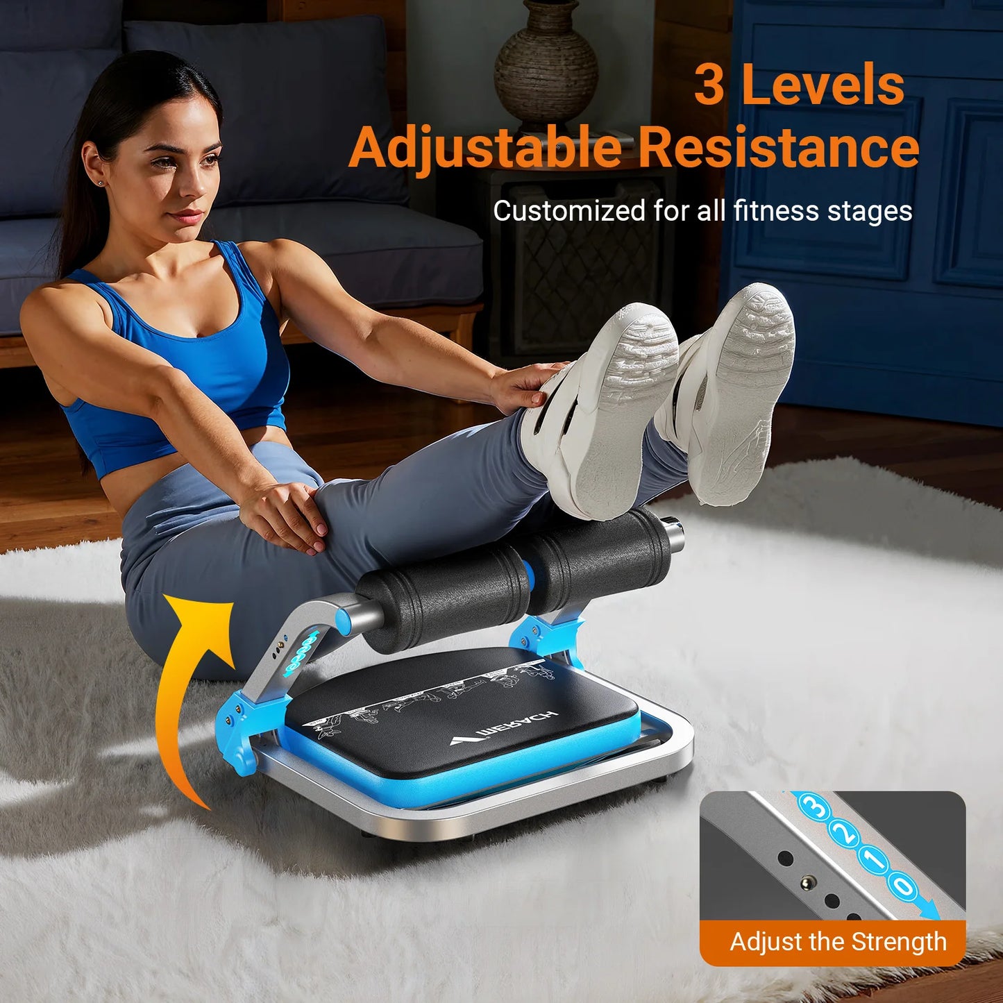 MERACH Ab Machine For Stomach Workout With Adjustable Resistance 330Lbs