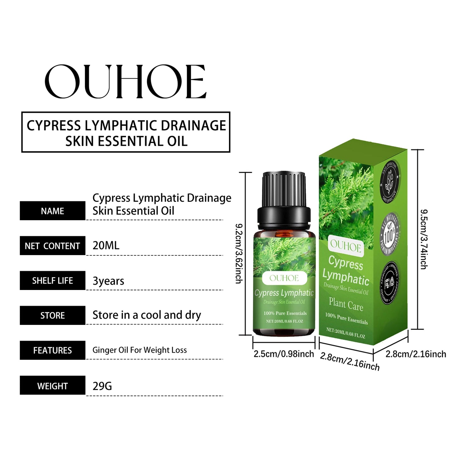 Ouhoe Lymphatic Drainage Oil For Firming Skin And Slimming