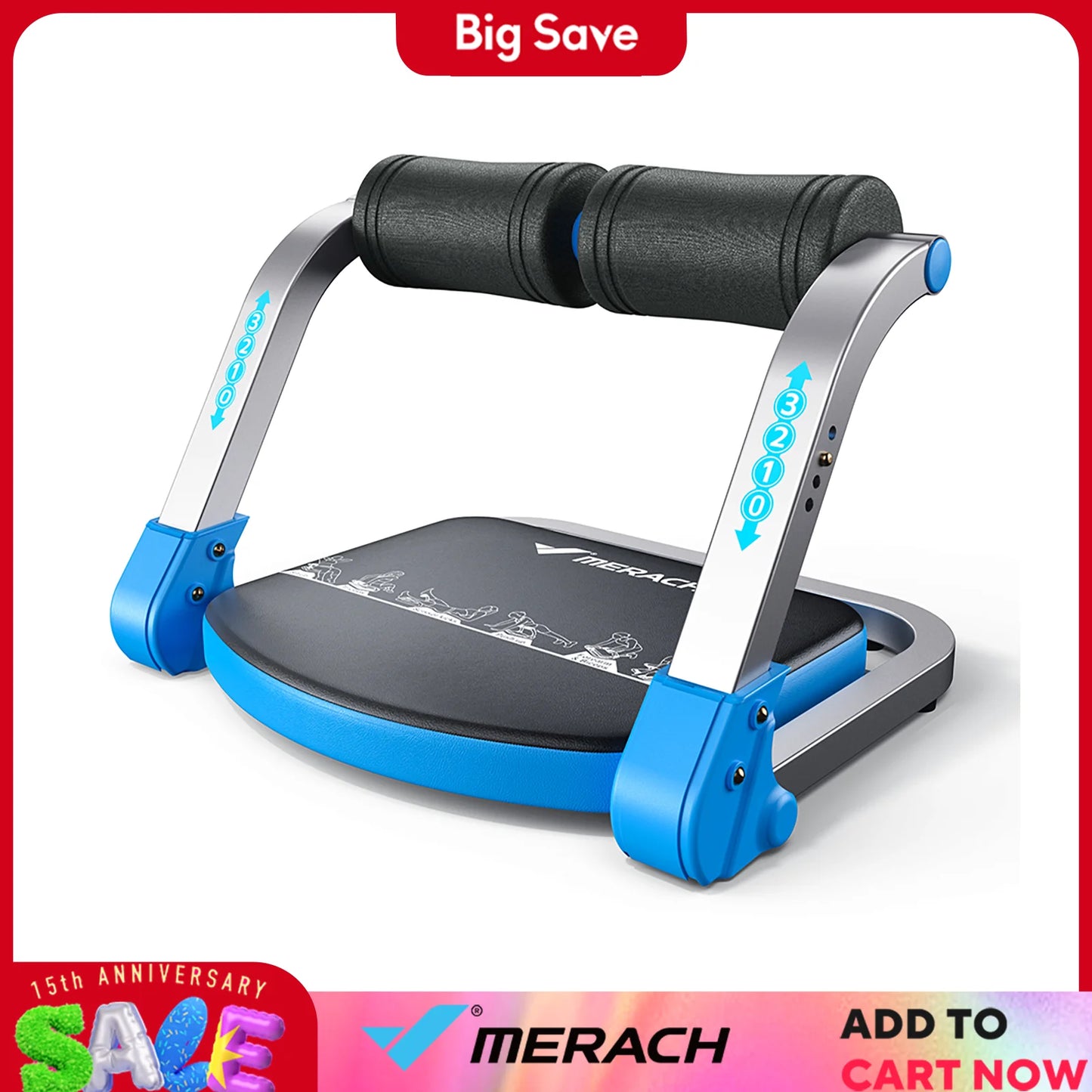 MERACH Ab Machine For Stomach Workout With Adjustable Resistance 330Lbs