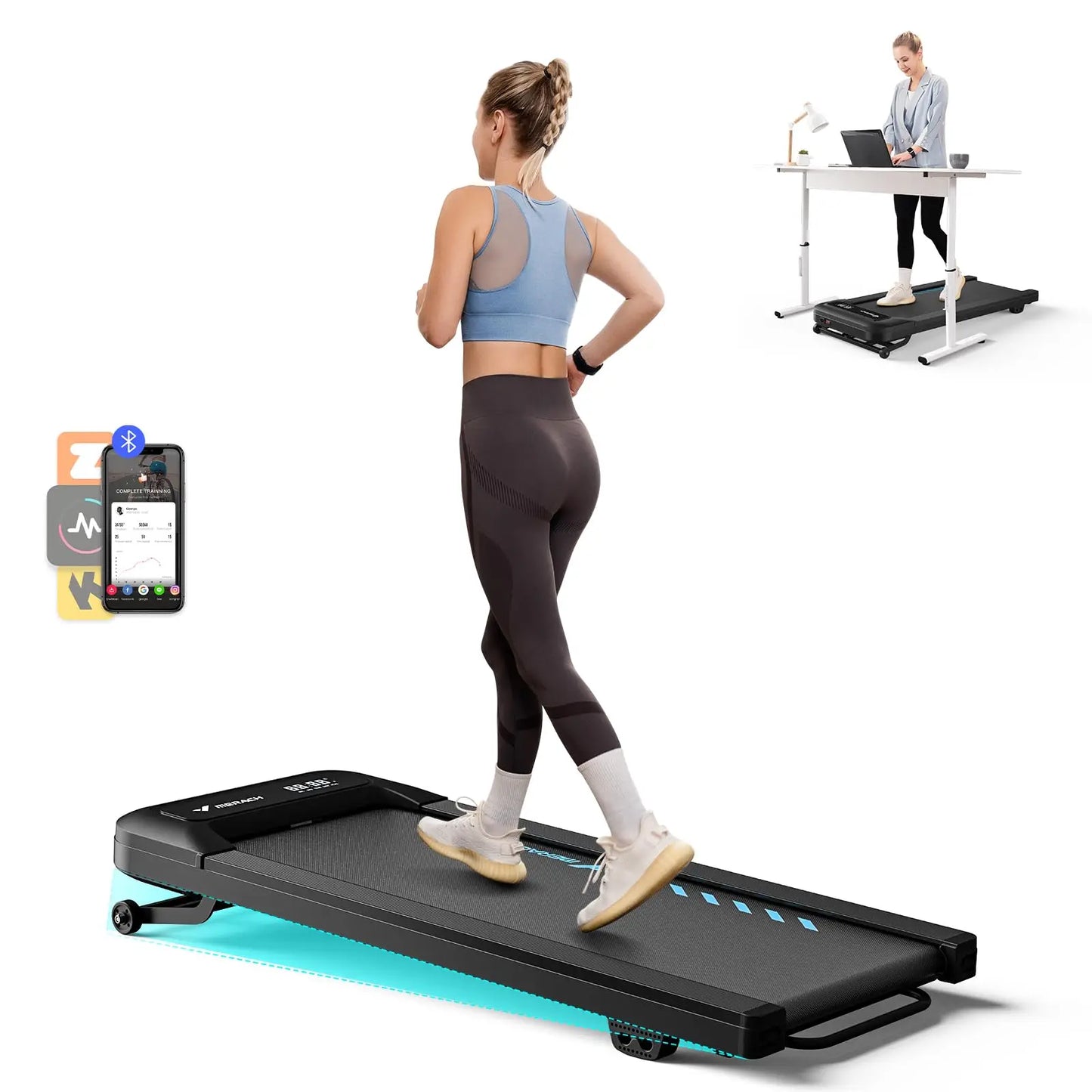 MERACH Under Desk Walking Pad Treadmill With Magnetic Remote Control