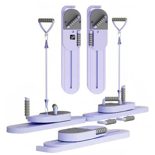 Portable Pilates Reformer Board AB With Resistance Bands LCD Display