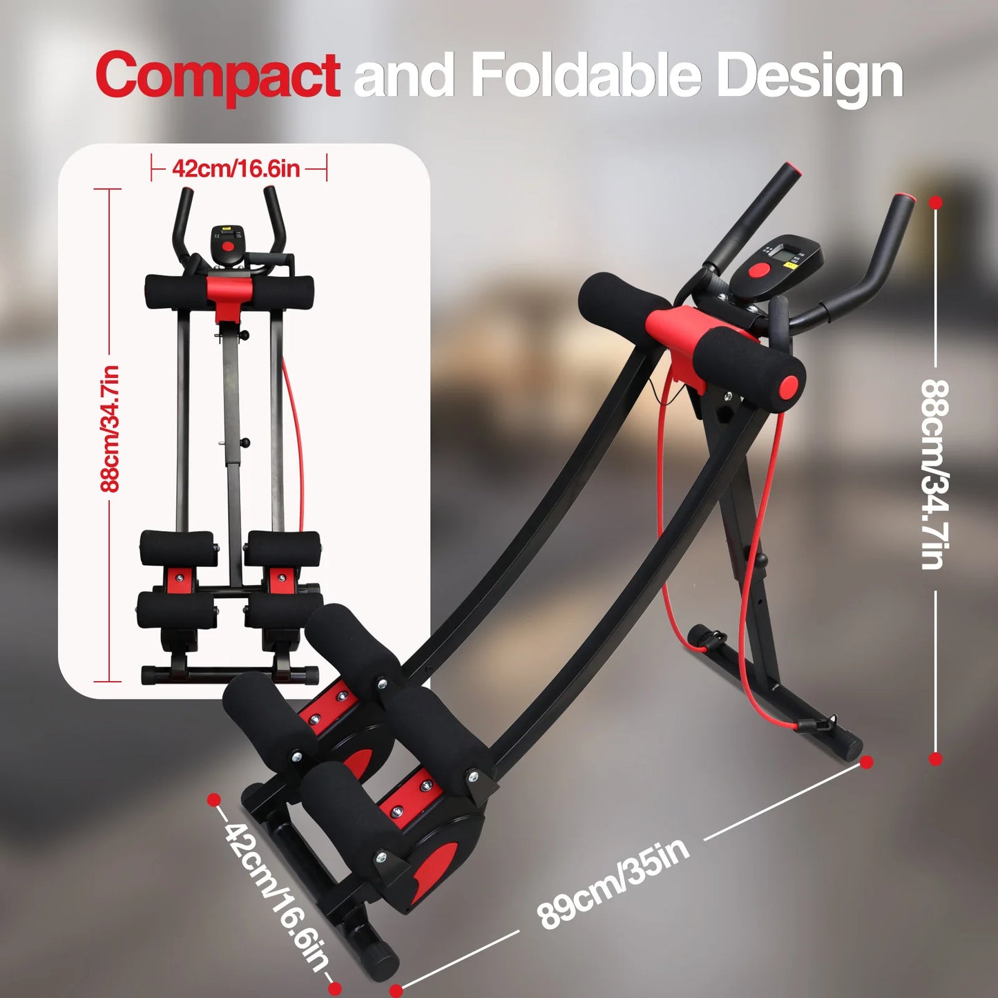 Function Dual Track Ab Machine Ab Roller Adjustable Height Foldable