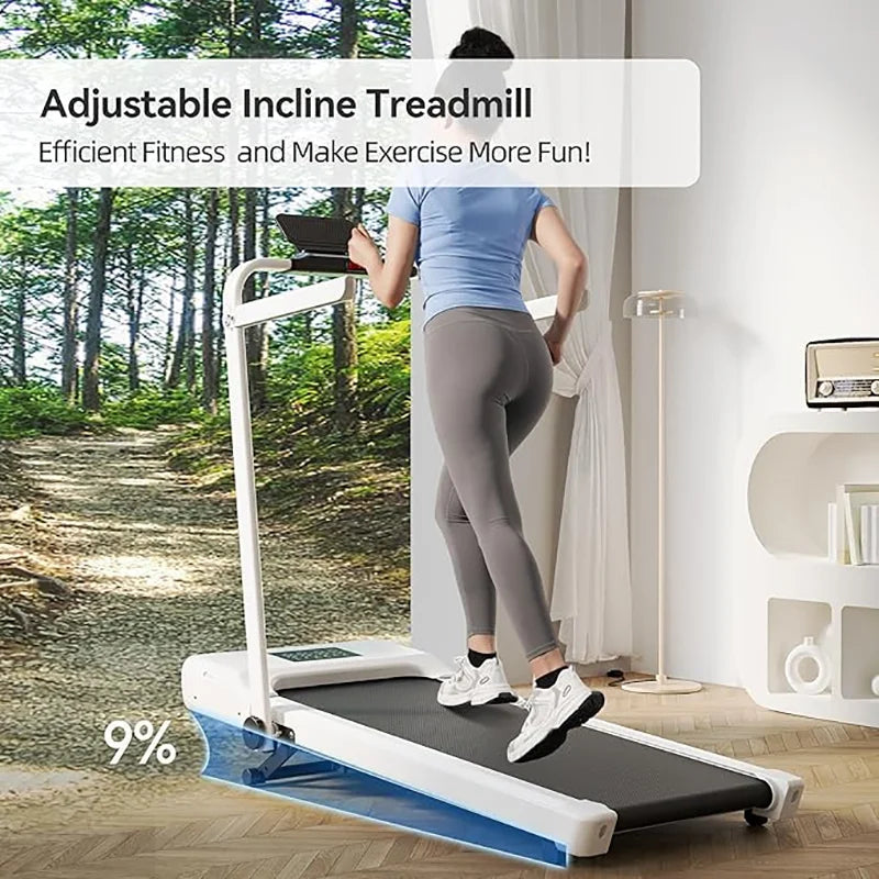 Driving Walking Pad Treadmill With 9 Percent Incline Under Desk For Home Office Portable