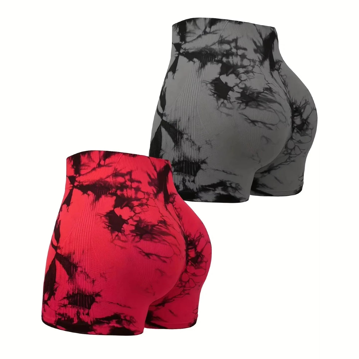 Jiangxi Women's Seamless High-Waist Tie-Dye Yoga Shorts