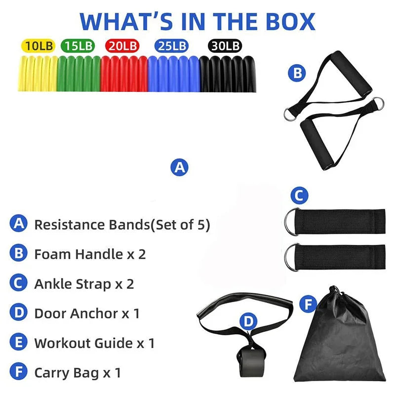 Multifunction Fitness Tension Rope Set For Stretching And Core Training