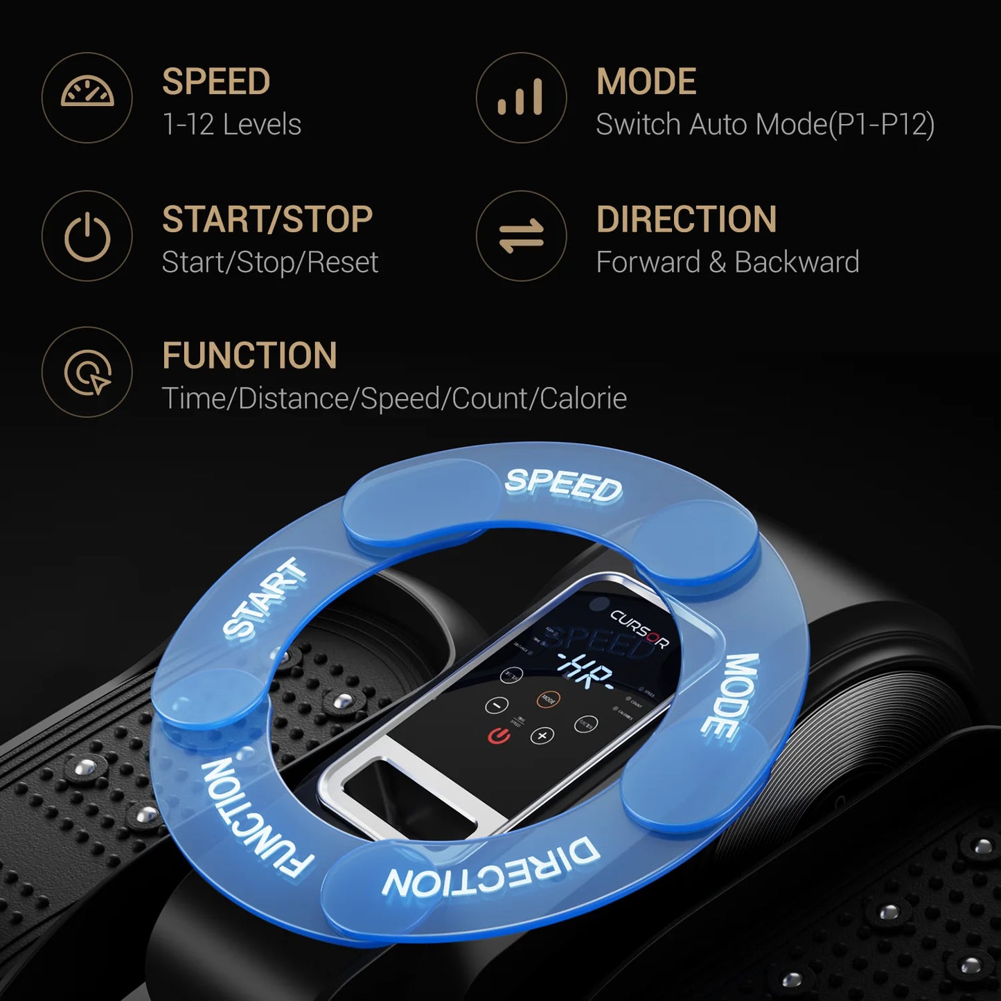 Exerciser Compact Underdesk Elliptical Machine With Remote