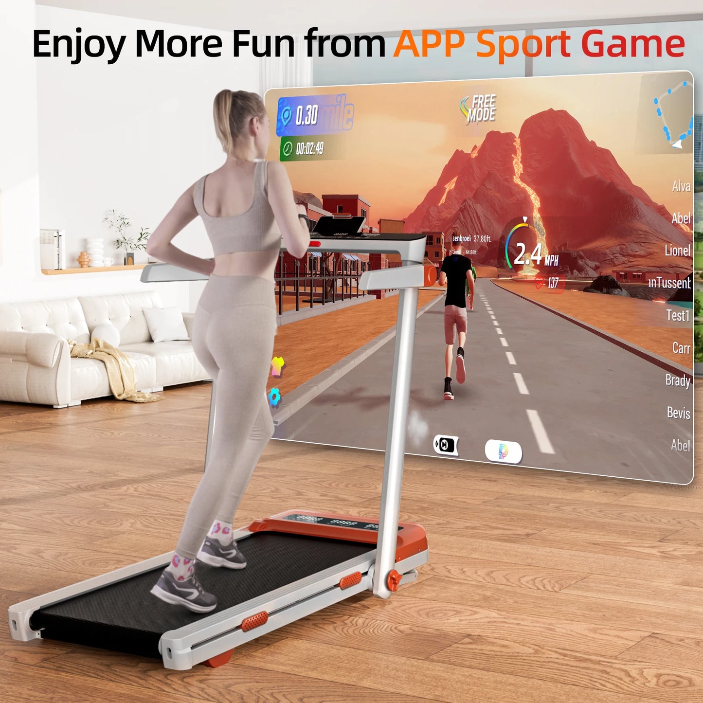 Superun Treadmill For Home 3HP Incline Heart Rate Smart App