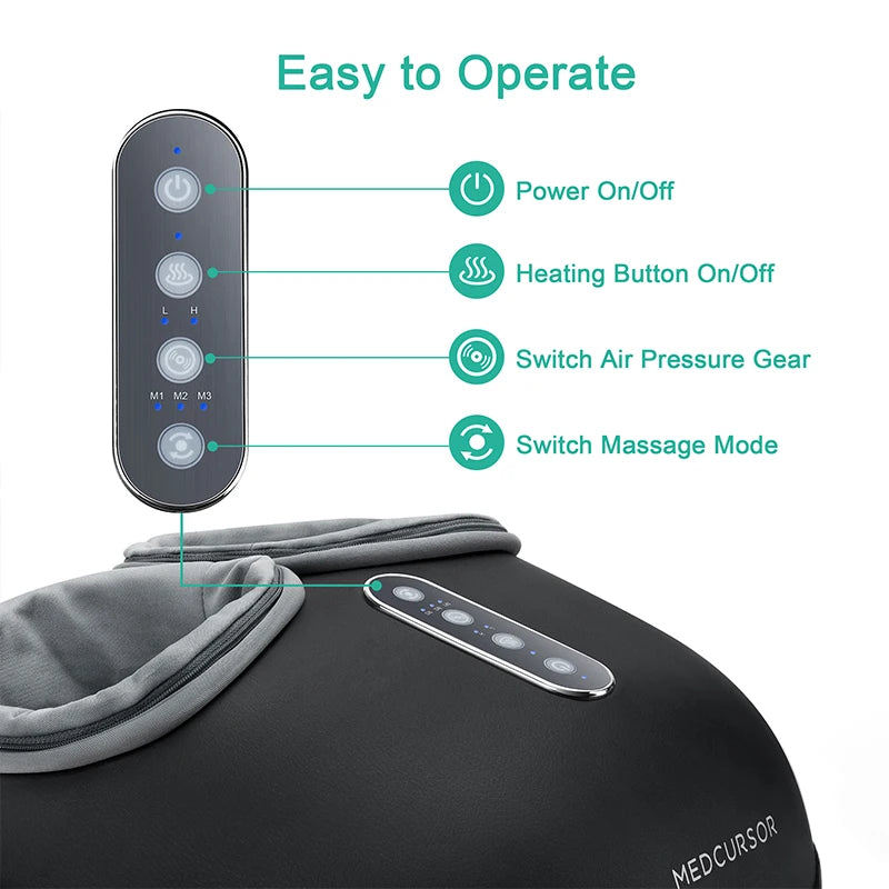 Medcursor Foot Massager With Heating Shiatsu Deep Kneading Therapy Machine