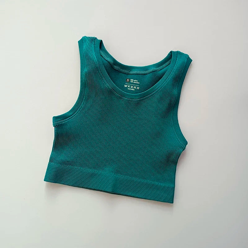 CN Yoga Vest Women Seamless Knit Performance Gym Crop Top