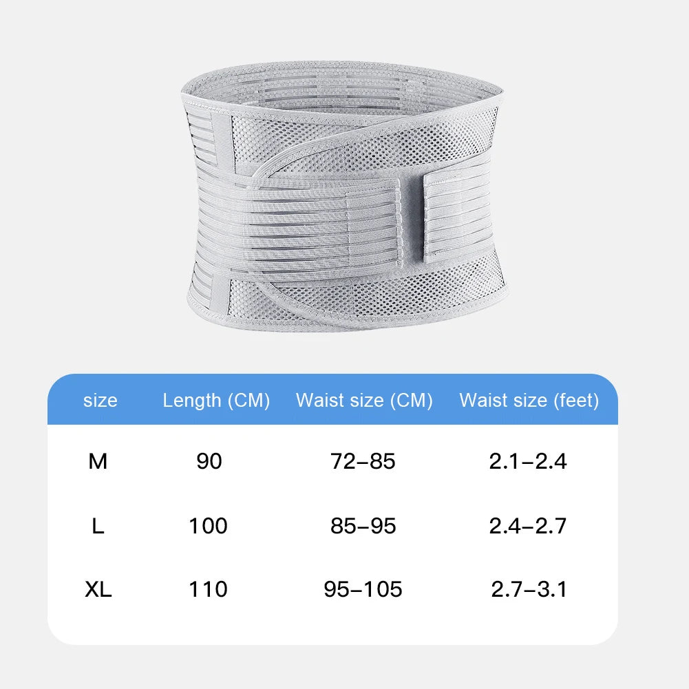 Lumbar Support Belt Lower Back Brace Ergonomic Back Support Belt Breathable Waist Brace Adjustable for Disc Herniation