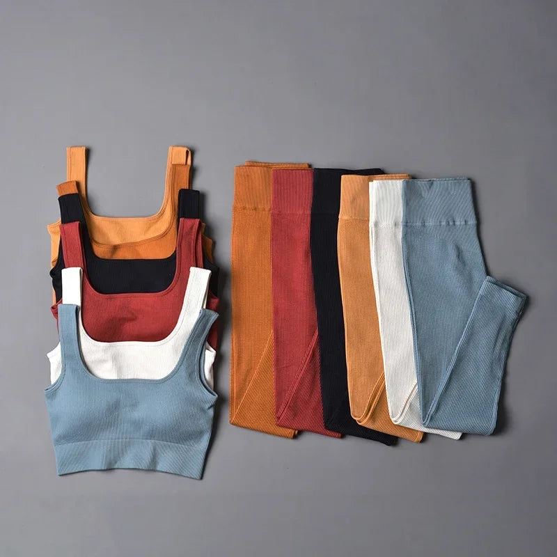 Jiniamour Seamless Sport Suit Women Yoga Set Fitness Gym Wear