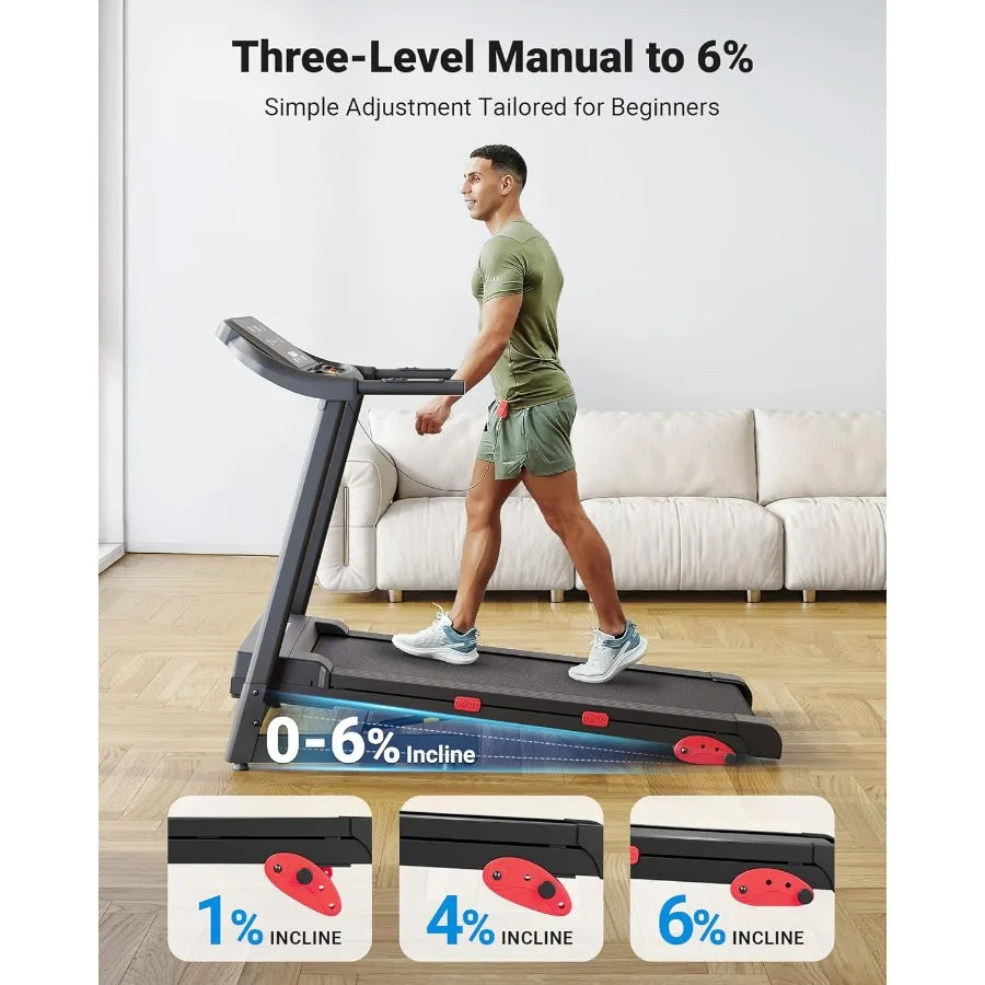Fold Home Treadmill With Heart Rate Monitoring And Wide Belt