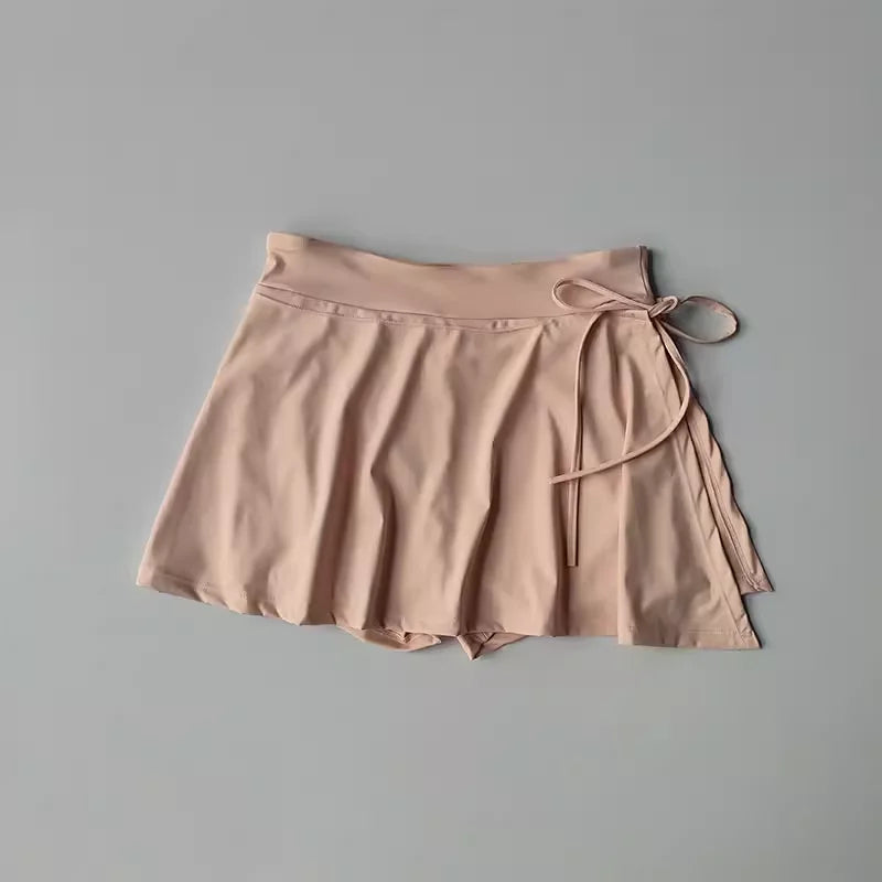 Women 2 In 1 Running Sports Skirt Shorts High Waist