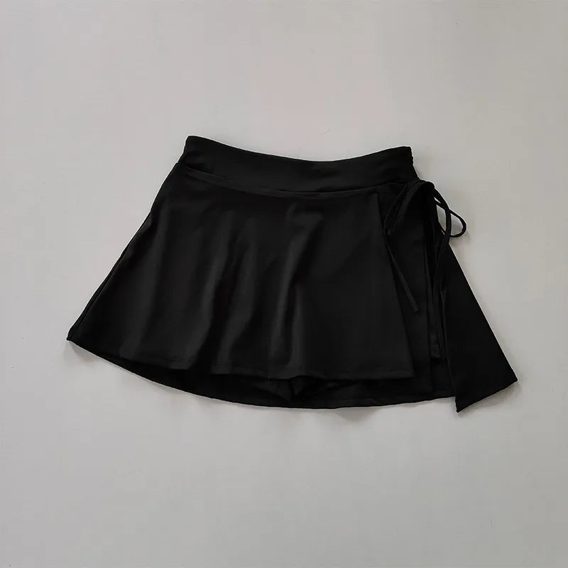 Women 2 In 1 Running Sports Skirt Shorts High Waist