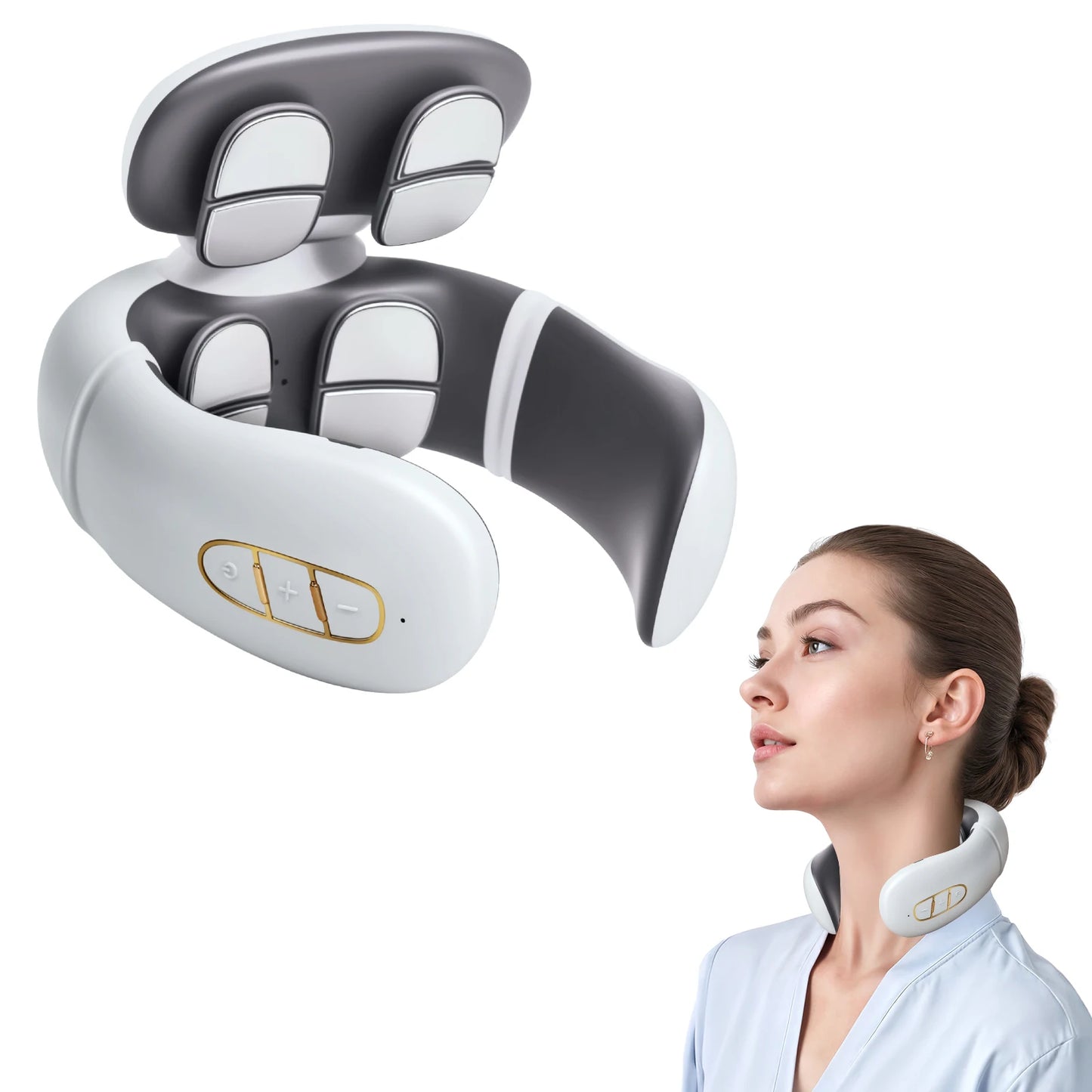 Electronic Neck And Shoulder Massager With Heat Shiatsu 3D Kneading