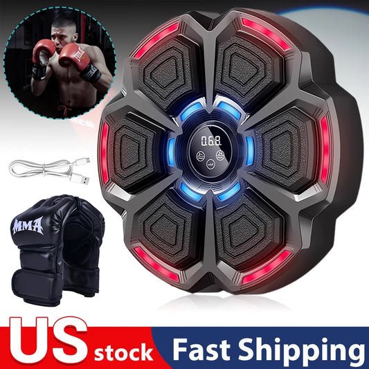 Music Boxing Machine Adjustable Speed Wall Mount Exercise Equipment Rechargeable
