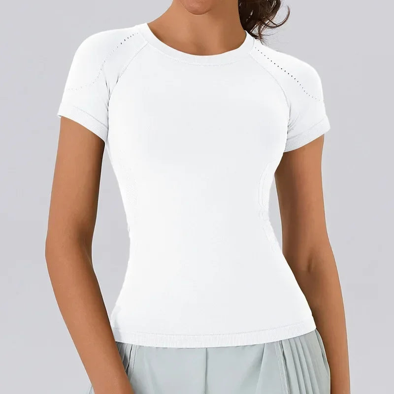 Women's Breathable Stretchy Yoga Shirt For Gym And Fitness