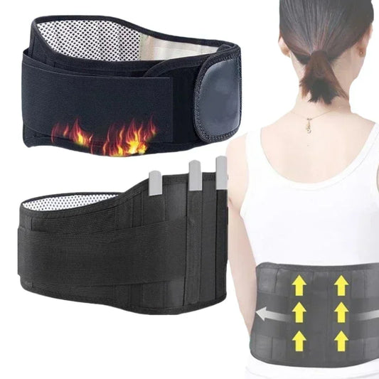Adjustable Tourmaline Self Heating Magnetic Therapeutic Back Support Belt LumbarSpine
