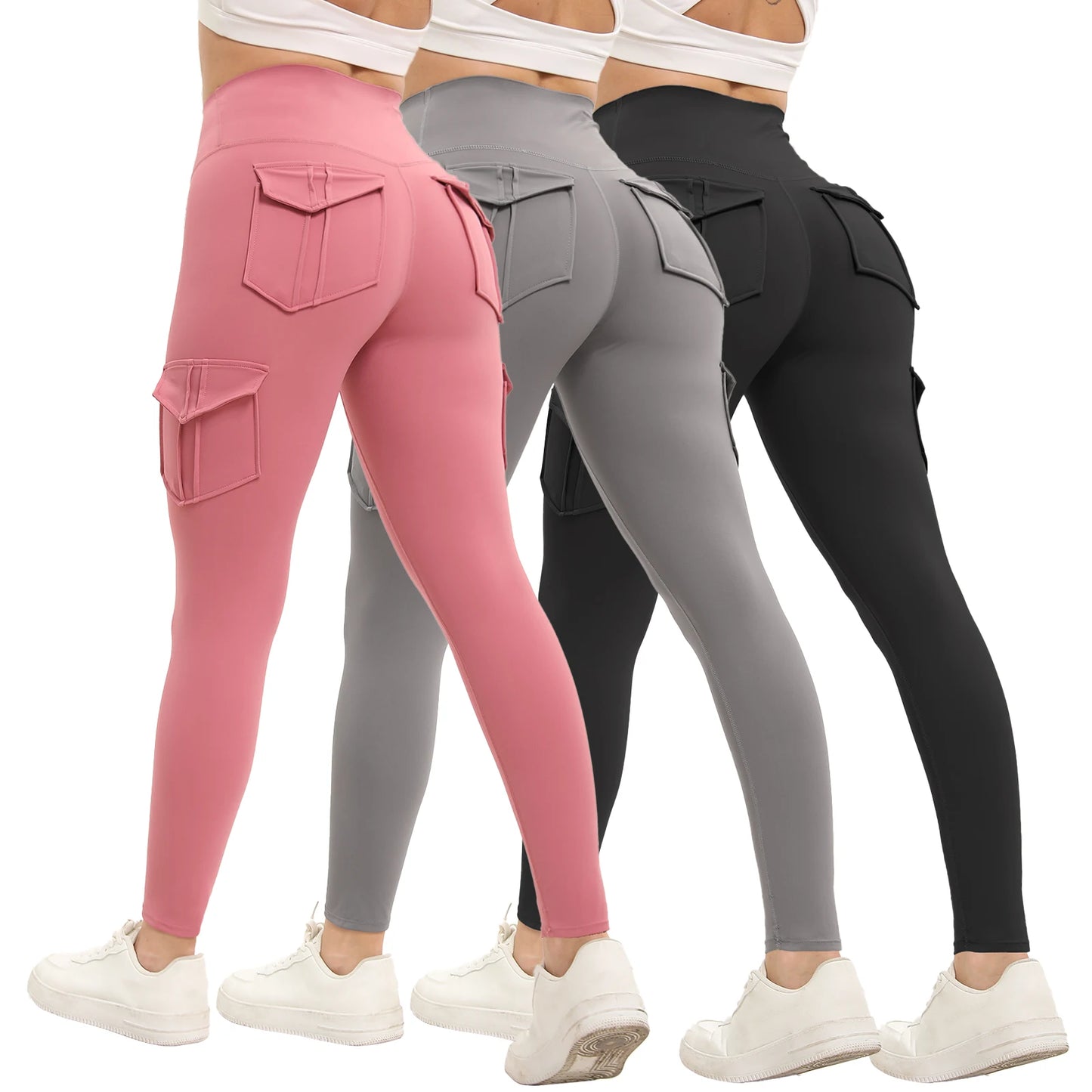 Women's High Waist Gym Leggings With Front Pockets For Yoga