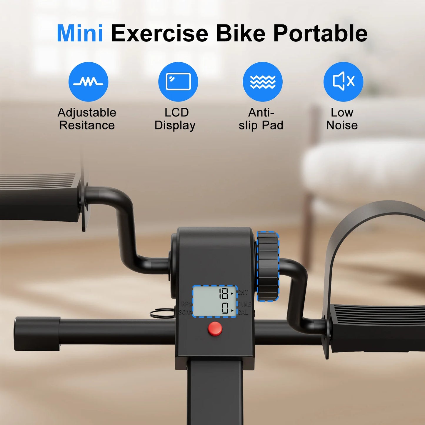 Superun Under Desk Bike Pedal Exerciser With Foldable Electronic Display