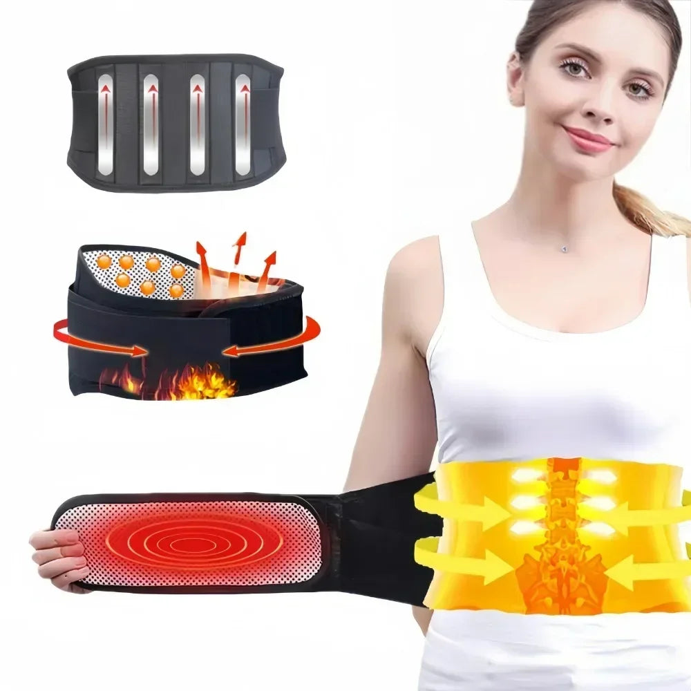 Adjustable Tourmaline Self Heating Magnetic Therapeutic Back Support Belt LumbarSpine