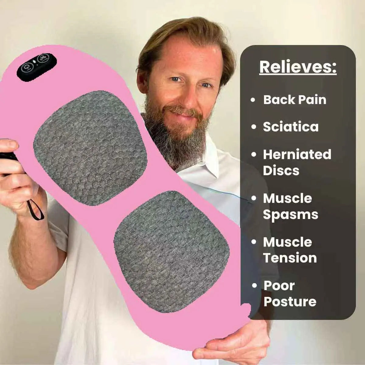 Emeka 3-In-1 Back Massager Pillow for Waist Pain Relief