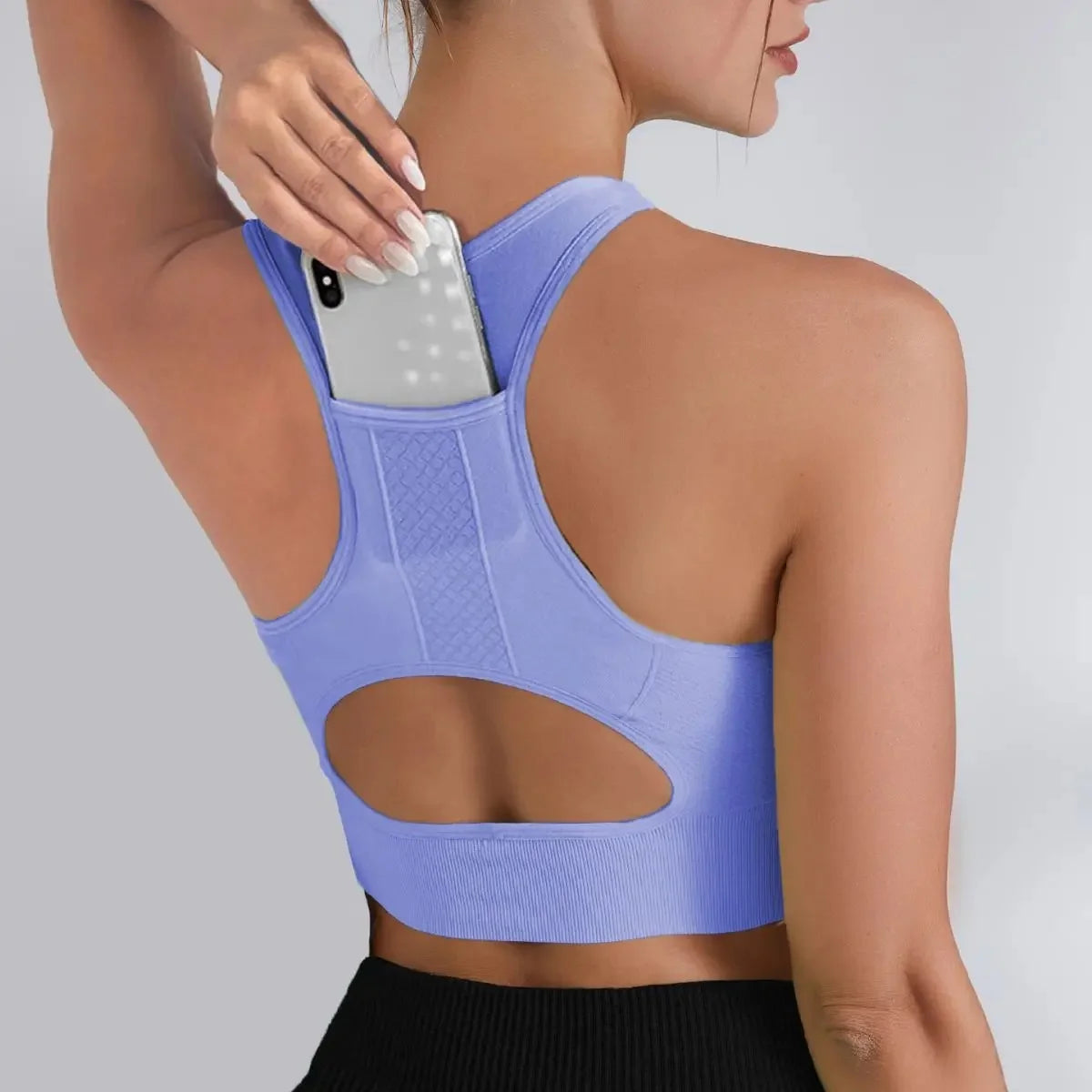 Women's Pocket Anti Shock Yoga Top Quick Dry Running Sportswear