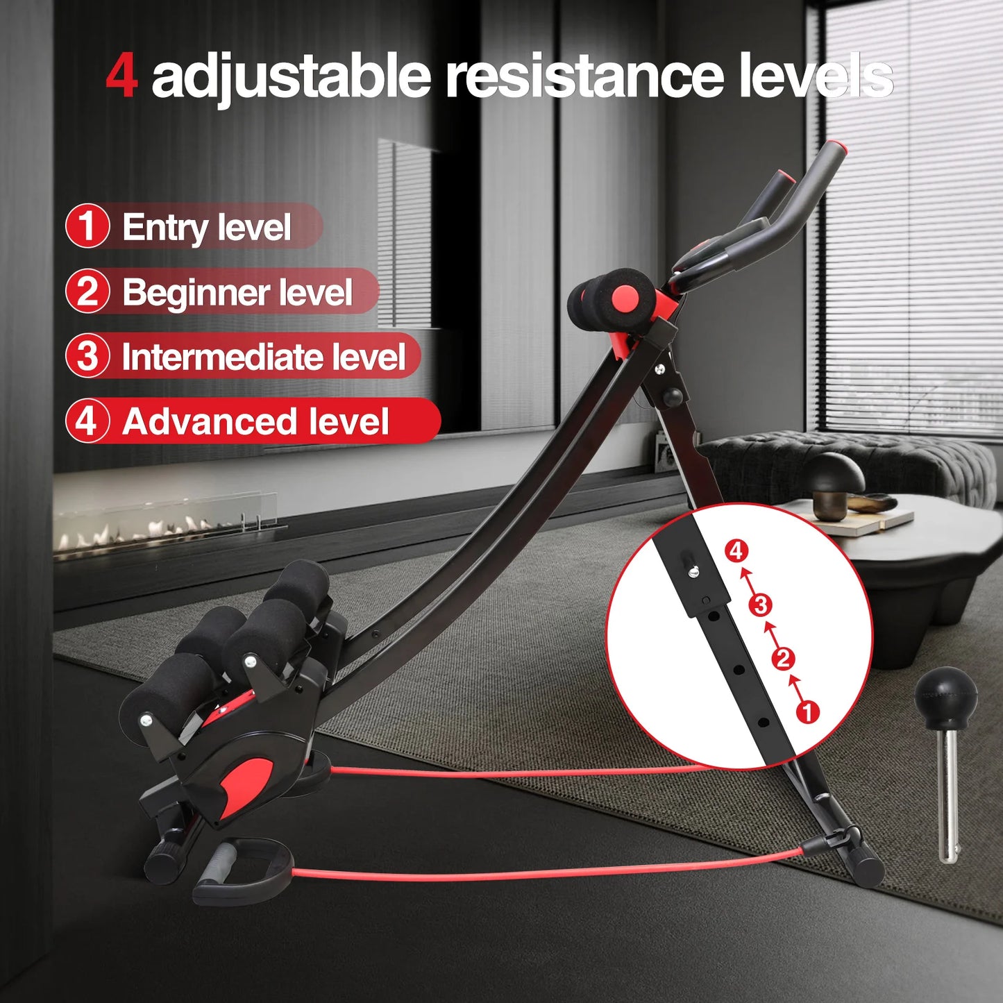 Function Dual Track Ab Machine Ab Roller Adjustable Height Foldable