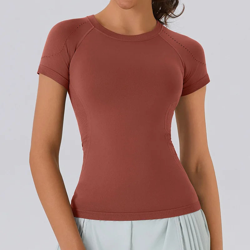 Women's Breathable Stretchy Yoga Shirt For Gym And Fitness