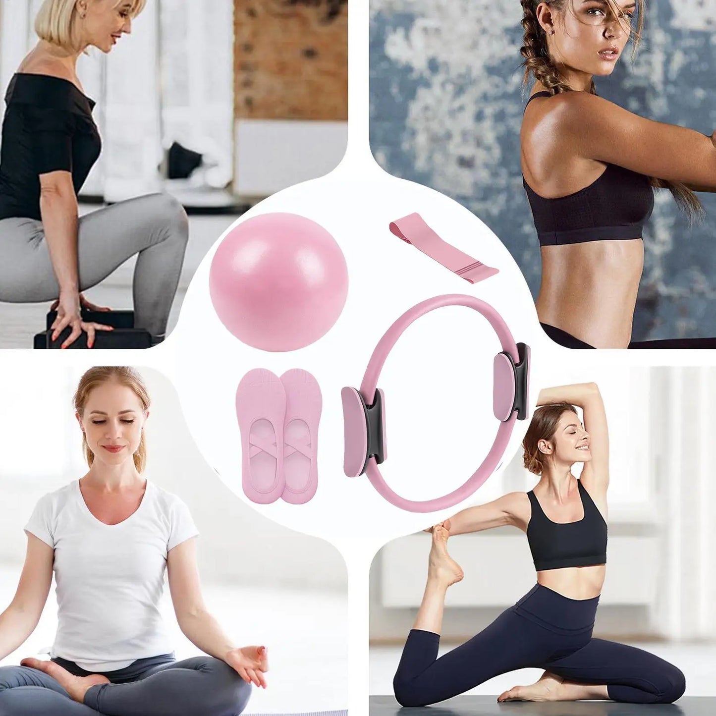 XMSJH Pilates Ring And Ball Set For Core Strength Workout