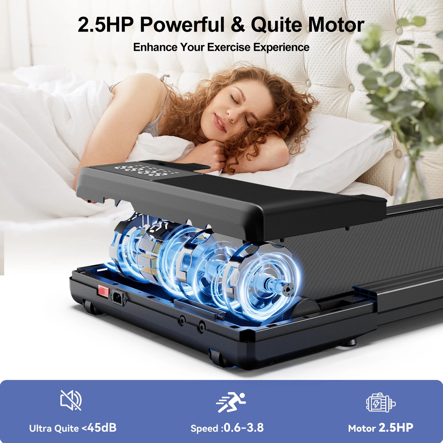 Superun 3-in-1 Comprehensive Treadmill With 2.5HP Ultra-Quiet Drive System HomeOffice