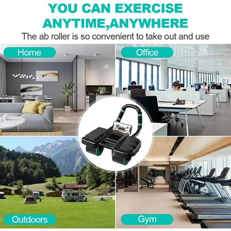 Automatic Ab Roller Wheel With Elbow Support 4 Wheel Design