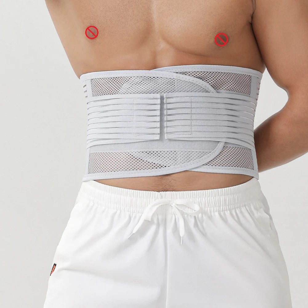 Lumbar Support Belt Lower Back Brace Ergonomic Back Support Belt Breathable Waist Brace Adjustable for Disc Herniation