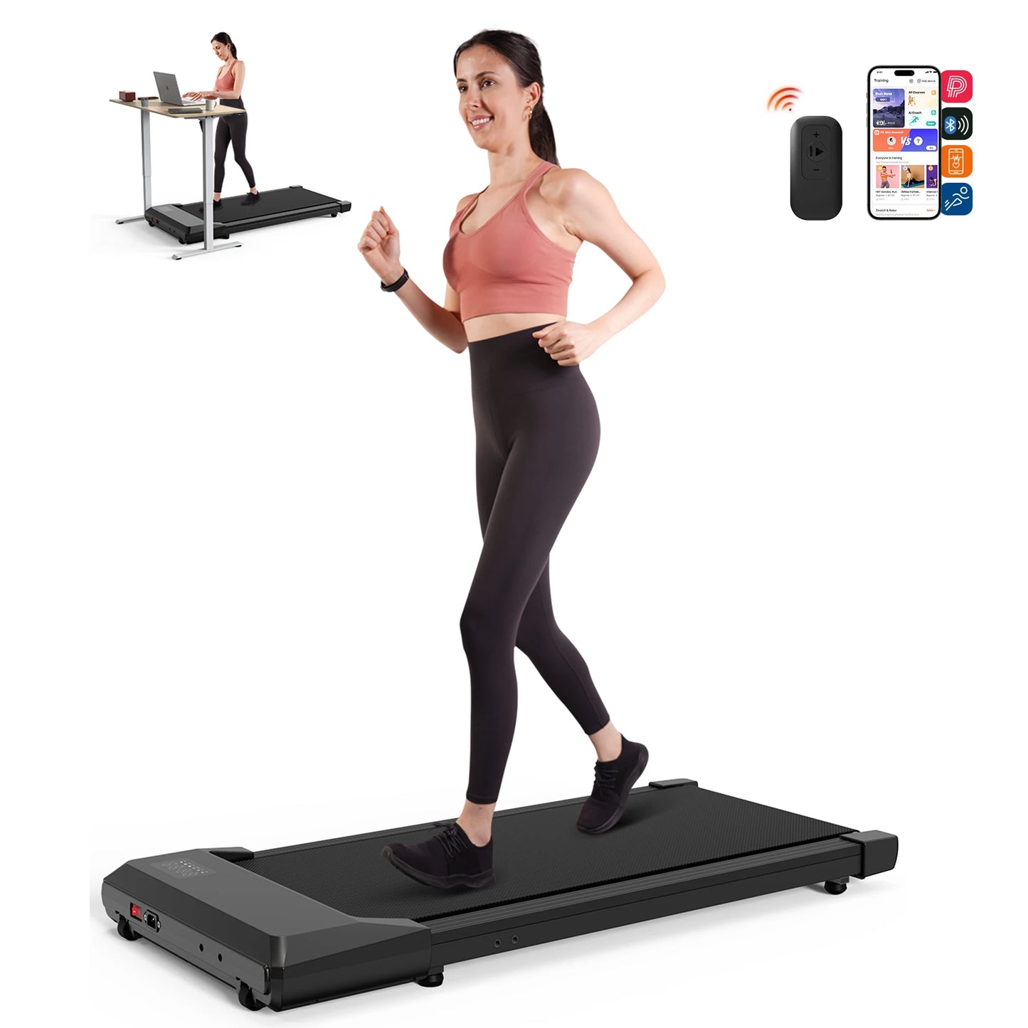 Superun 2in1 Run Walking Desk Treadmill for Home Office