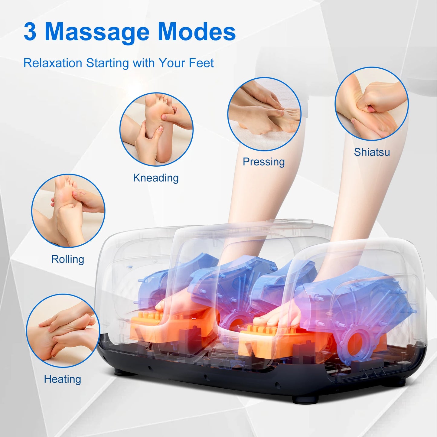 HIMOUTA Shiatsu Foot Massager With Heat For Neuropathy