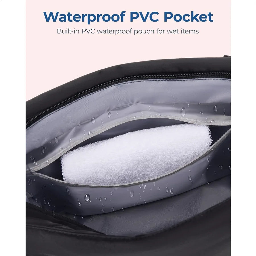 Quilted Women’s Gym Tote Bag With Zipper Yoga Mat Straps