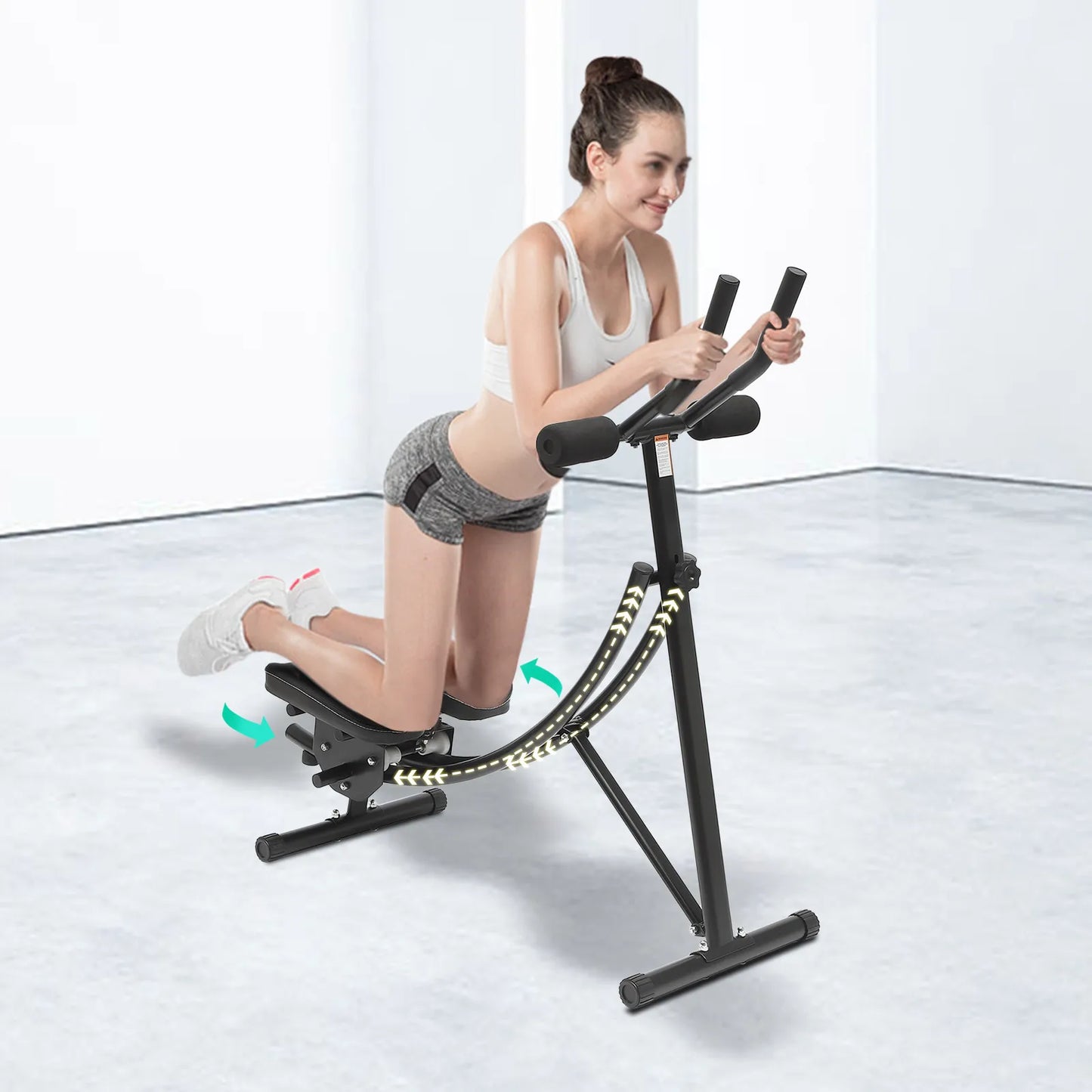 Foldable Ab Machine for Home Gym 3 Gears LED Display